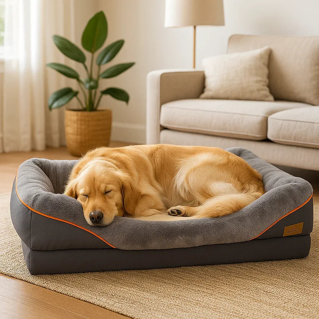 Winter Hundebett mit Memory-Schaum | Warm, Weich & Pflegeleicht