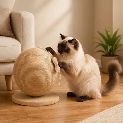 Katzen Kratzbaum mit Bett | Stilvolles Kratzbrett & Ruheplatz