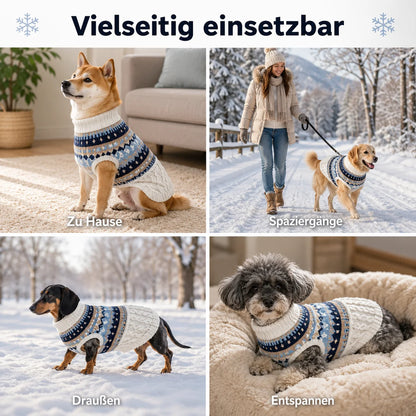 Hundepullover Vintage | Warmer Strickpullover für kleine Hunde