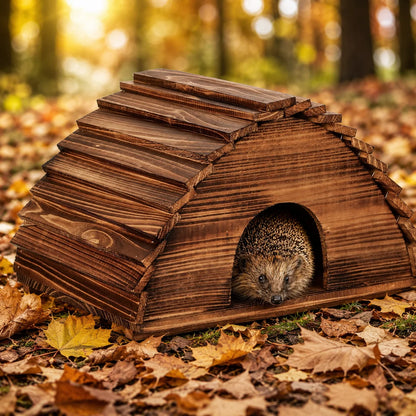 Igelhaus aus Holz | Wetterfestes Winterquartier für Igel