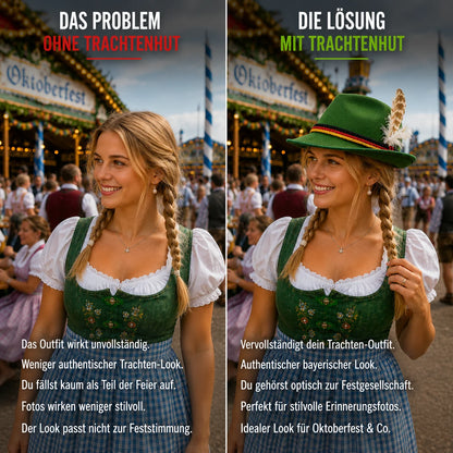 Bayerischer Oktoberfest Hut für Damen & Herren