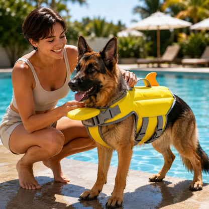 Hundeschwimmweste mit Rettungsgriff | Verstellbare Schwimmhilfe für kleine Hunde