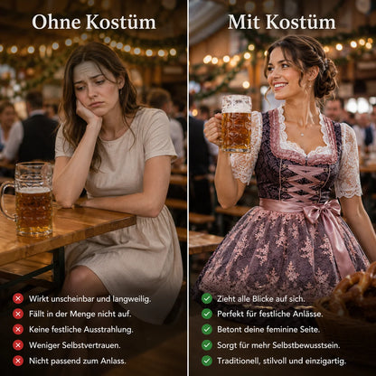 Oktoberfest Dirndl Damen Kleid | Elegantes Trachtenkleid
