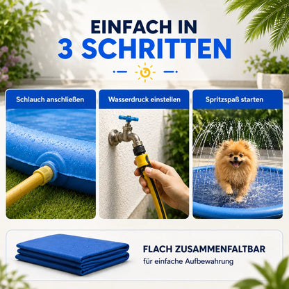 Sprinkler Schwimmbad für Hunde | Sommer Wasserspiel & Hundepool