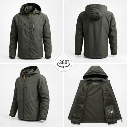 Herren Regenjacke Wasserdicht mit Kapuze  | Winddichte Outdoorjacke