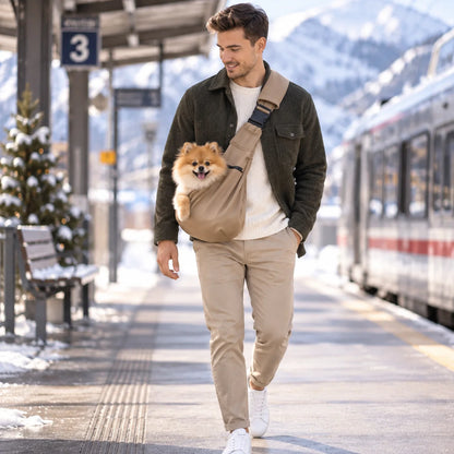 Hundetragetasche | Gepolsterte Schultertasche für Winter & Reisen
