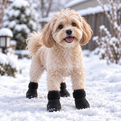 Hundeschuhe Rutschfest | Atmungsaktiver Pfotenschutz 4er-Set