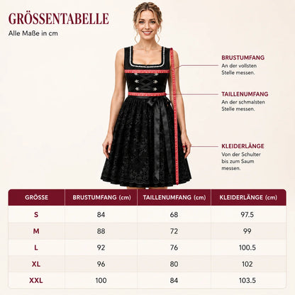 Schwarzes Dirndl Damen | Elegante Tracht für Oktoberfest & Feste