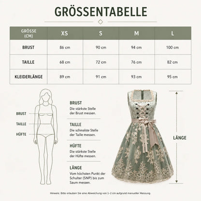 Oktoberfest Dirndl Damen | Elegantes Trachtenkleid mit Blumenstickerei