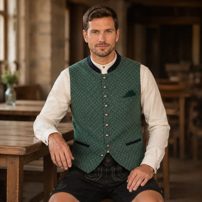 Trachtenweste Herren Grün | Elegante Weste für Oktoberfest