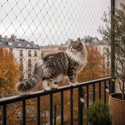 Katzennetz für Balkon | Verstärktes Sicherheitsnetz für Katzen