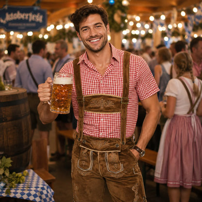 Herren Oktoberfest Lederhosen | Trachten Outfit mit Hut