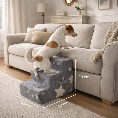 Dog stairs made of foam | Soft dog ramp with 3–4 steps