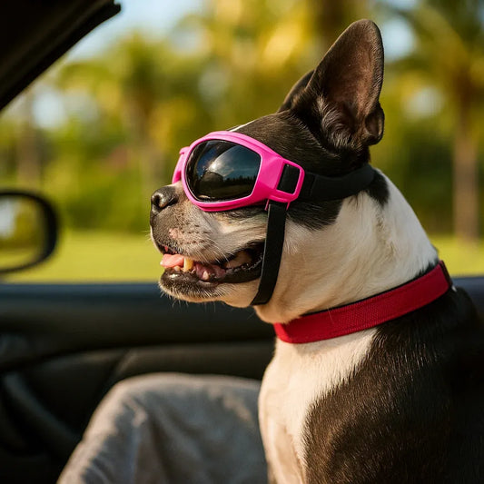 Helm & Schutzbrille Set für Hunde | Verstellbar & Bequem