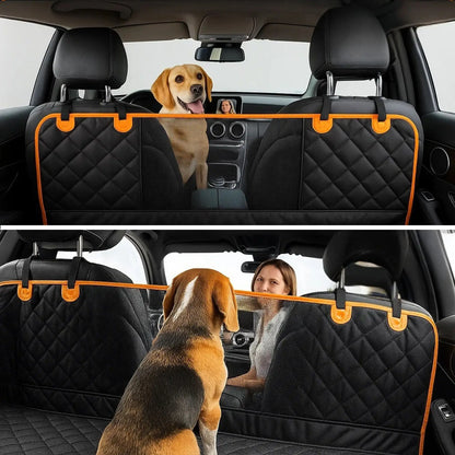 Hunde Autositz Rückbank | Wasserfeste & Rutschfeste Schutzdecke fürs Auto