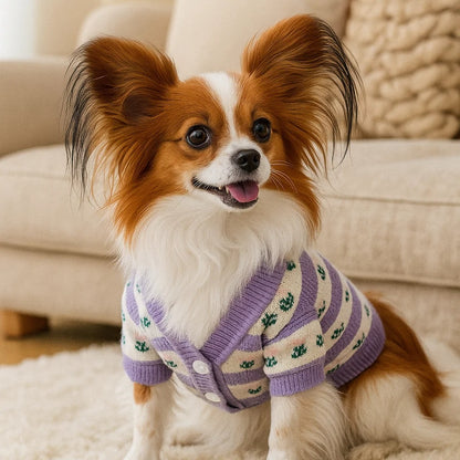 Hundepullover Frühling | Weicher Hundemantel mit Tulpen-Design