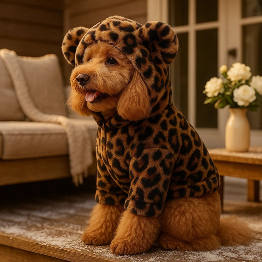 Hundemantel & Pullover Leopard | warmer Hoodie für stylische Hunde