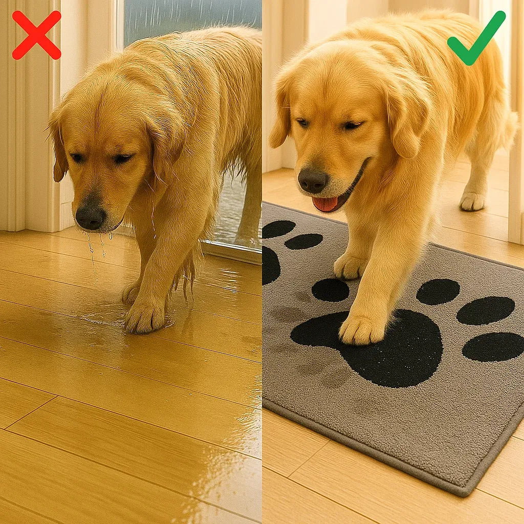 Schmutzfangmatte Hund mit Pfotenmuster | Saugstark & Rutschfest