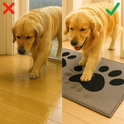 Schmutzfangmatte Hund mit Pfotenmuster | Saugstark & Rutschfest