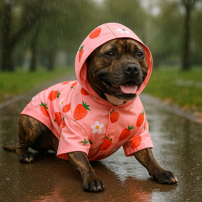 Hundemantel & Hundejacke Erdbeer | Wasserdicht & Süß für Hunde