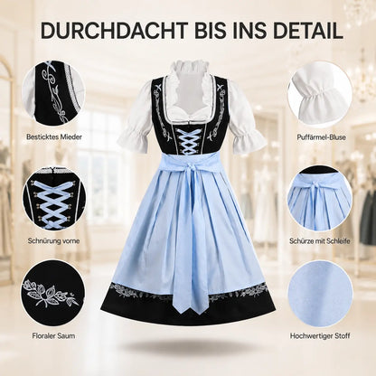 Oktoberfest Dirndl Damen Trachtenkleid mit Bluse & Schürze