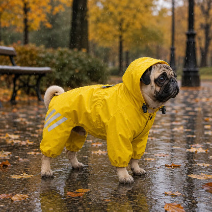 Hunderegenmantel wasserdicht | Regenanzug für kleine & mittlere Hunde