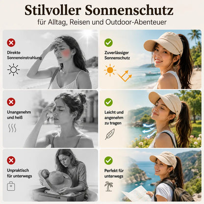 Damen Sonnenhut aus Baumwolle | UV-Schutz Bucket Hat mit Breiter Krempe