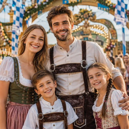 Oktoberfest Lederhose Herren mit Hosenträgern | Trachtenkostüm