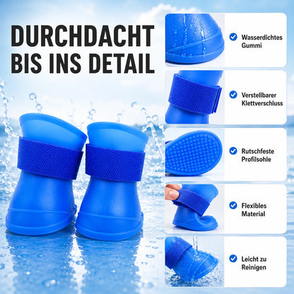 Wasserdichte Hundeschuhe 4er-Set | Rutschfeste Gummistiefel für Hunde