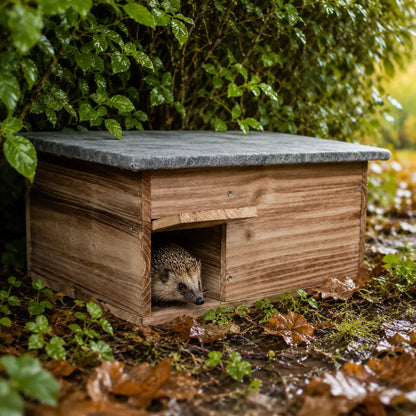 Igelhaus aus Holz für den Garten | Sicheres Winterquartier für Igel