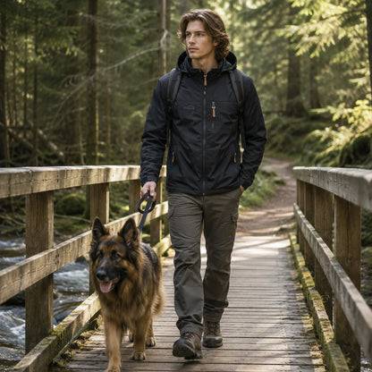 Herren Regenjacke Wasserdicht mit Kapuze  | Winddichte Outdoorjacke