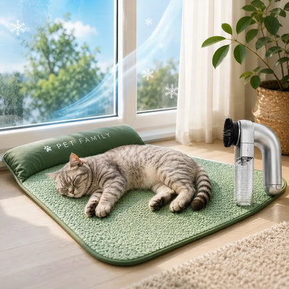 Kühlendes Katzenbett | Inklusive gratis kabelloser Katzhaarsauger