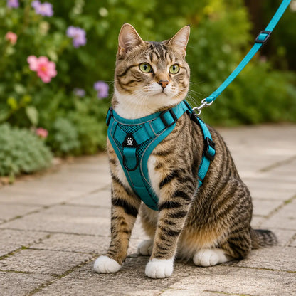 Katzengeschirr mit Leine | Reflektierend & Ausbruchsicher, Verstellbar