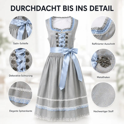 Oktoberfest Dirndl Damen Trachtenkleid 2-teilig mit Schürze