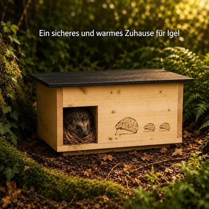Igelhaus aus Massivholz | Wetterfestes Winterquartier für Igel