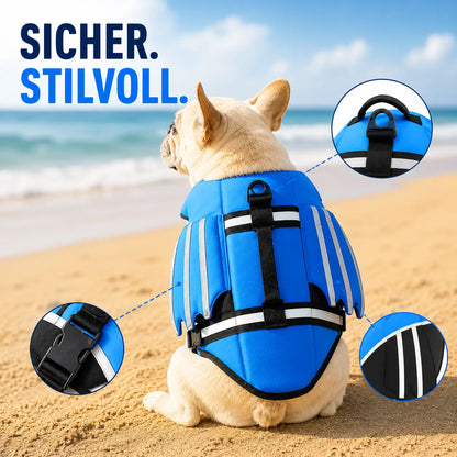 Schwimmweste Hund mit Kinnauflage |Sicherer Auftrieb & Verstellbar