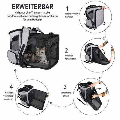Katzenrucksack mit Sichtfenster | Transportrucksack
