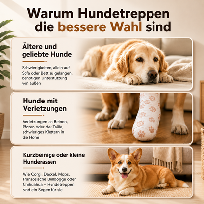 3-stufige Hundetreppe aus Schaumstoff mit rutschfestem Bezug