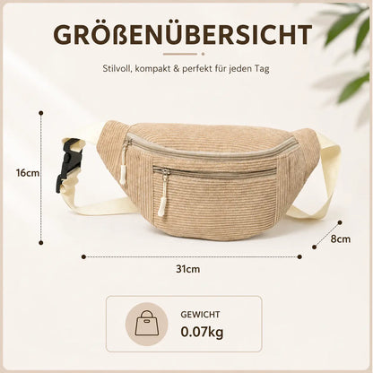Cord Bauchtasche Damen & Herren | Verstellbare Crossbody Umhängetasche