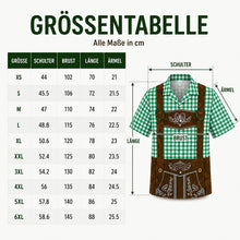 Herren Oktoberfest Hemd Lederhosen Print | Bayerisches Trachtenhemd