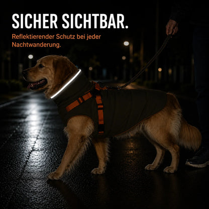 Wasserdichter Winter-Hundemantel | Warme Hundejacke mit Geschirr