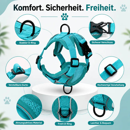 Katzengeschirr mit Leine | Reflektierend & Ausbruchsicher, Verstellbar