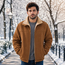 Fleece Jacke Herren | Warme Outdoor Jacke mit Sherpa-Futter