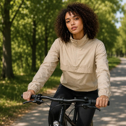 Damen Laufjacke UPF 50+ – Leichte Windjacke mit Viertelreißverschluss