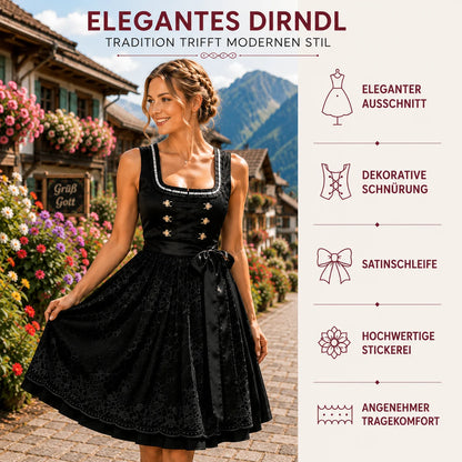 Schwarzes Dirndl Damen | Elegante Tracht für Oktoberfest & Feste