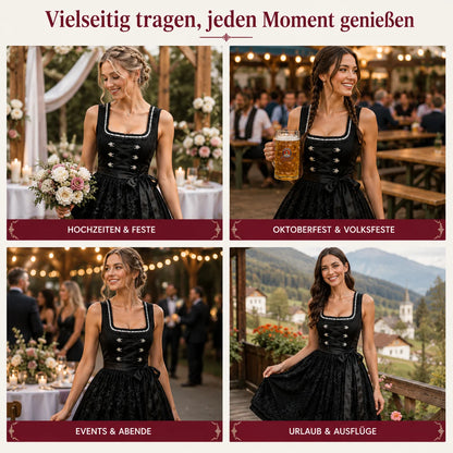 Schwarzes Dirndl Damen | Elegante Tracht für Oktoberfest & Feste