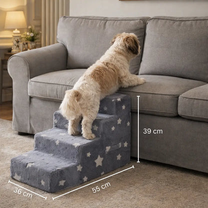 Dog stairs made of foam | Soft dog ramp with 3–4 steps