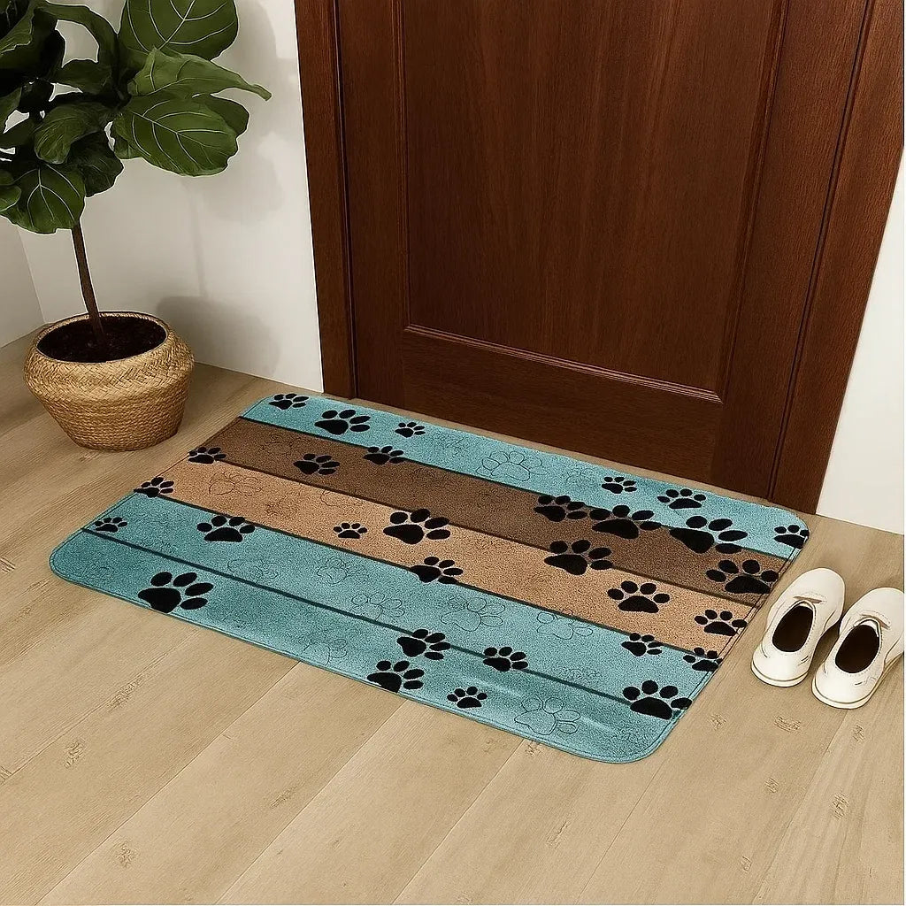 Schmutzfangmatte Hund mit Pfoten | Wasserfest & Rutschfest für Zuhause