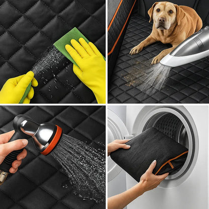 Hunde Autositz Rückbank | Wasserfeste & Rutschfeste Schutzdecke fürs Auto
