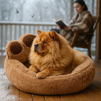 Hundebett in Pfotenform | Beruhigendes & Waschbares Kuschelbett